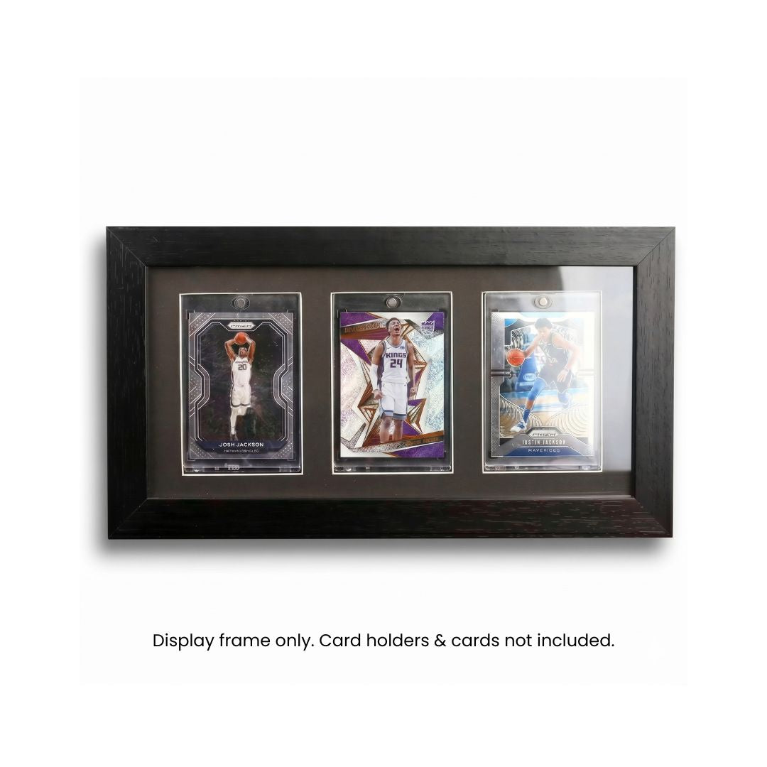 EVORETRO 3-slot wooden display frame for magnetic card holders wall display case for trading card collections