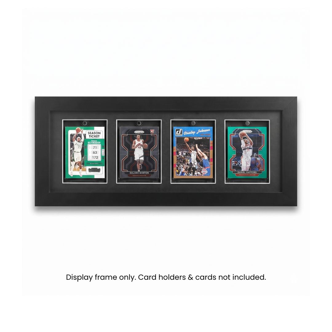 EVORETRO 4-slot wooden display frame for magnetic card holders showcase frame for sports and trading cards