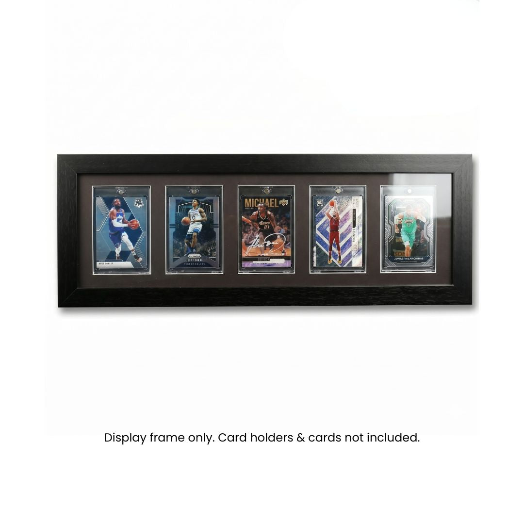 EVORETRO 5-slot wooden display frame for magnetic card holders collector display frame for trading cards