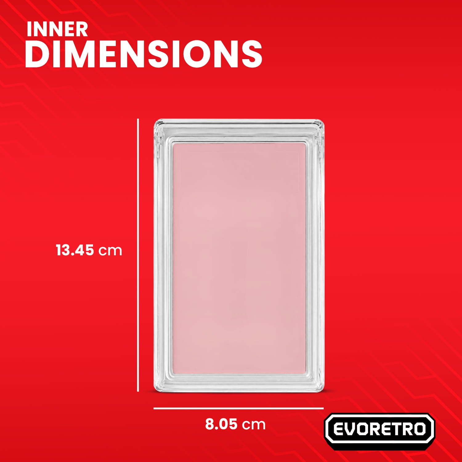 Inner dimensions of magnetic acrylic case holder for TAG slab card