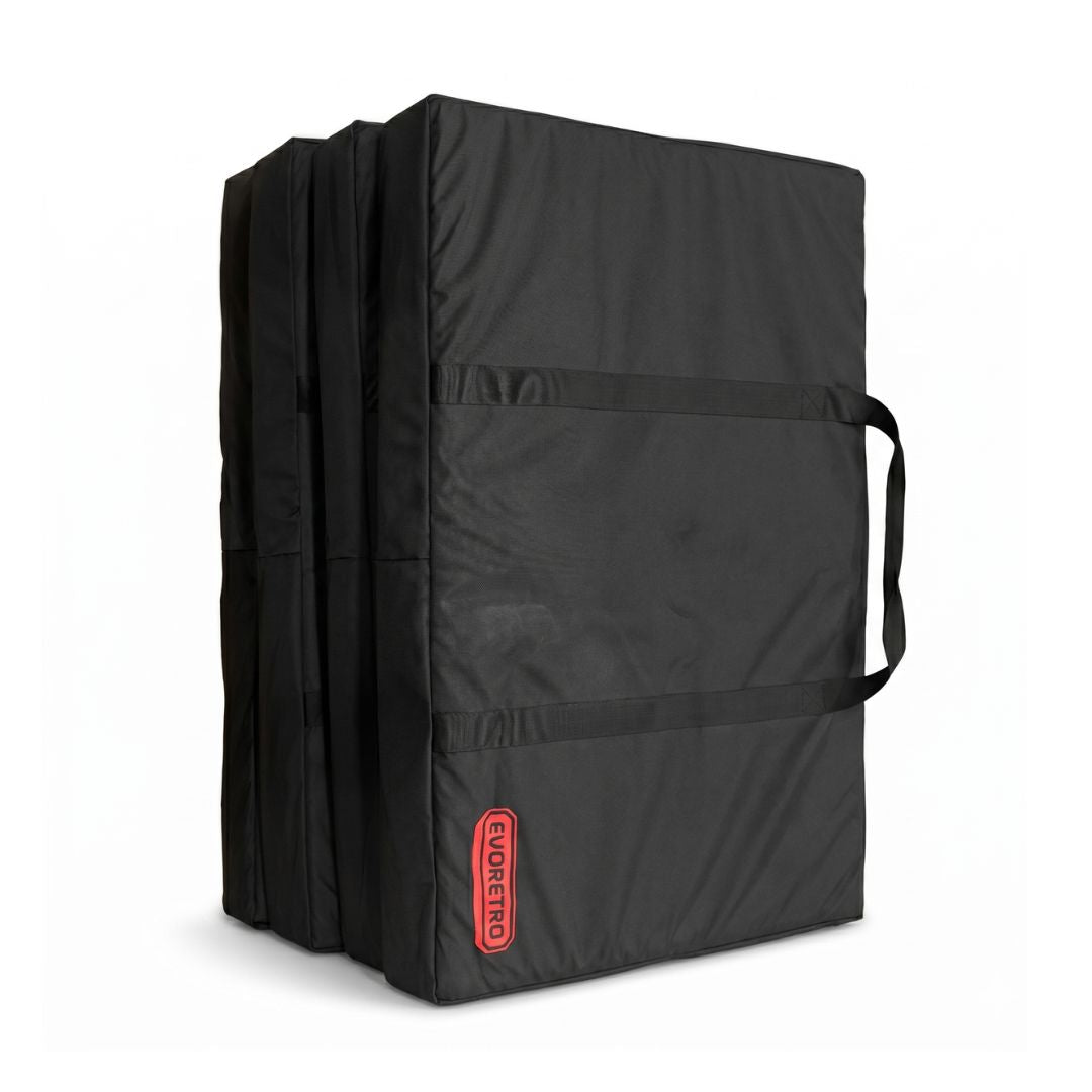 EVORETRO 24 x 36 transport bag standing upright for vertical and horizontal aluminum display cases
