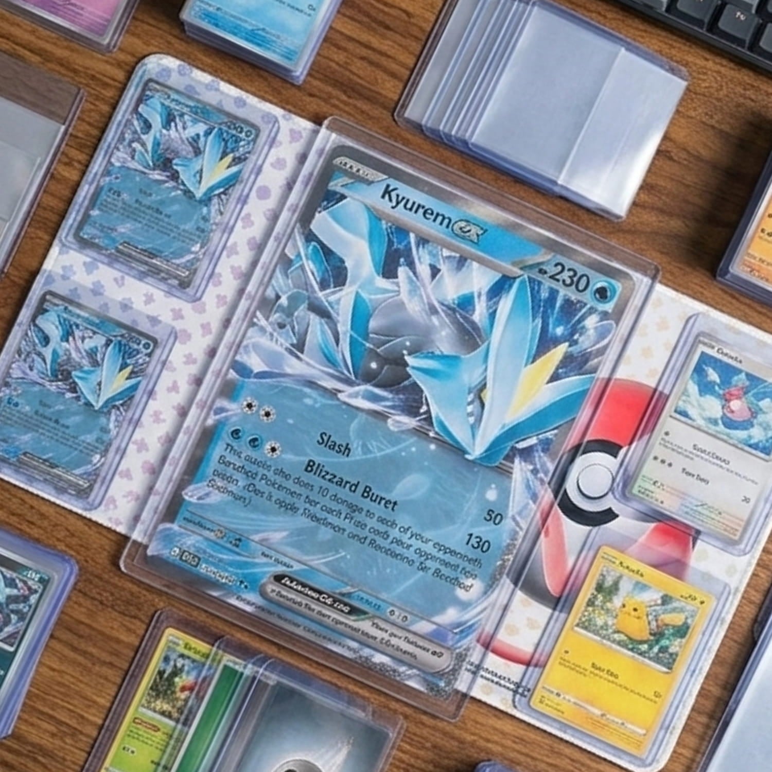 Jumbo Pokemon card protected in a clear oversized toploader