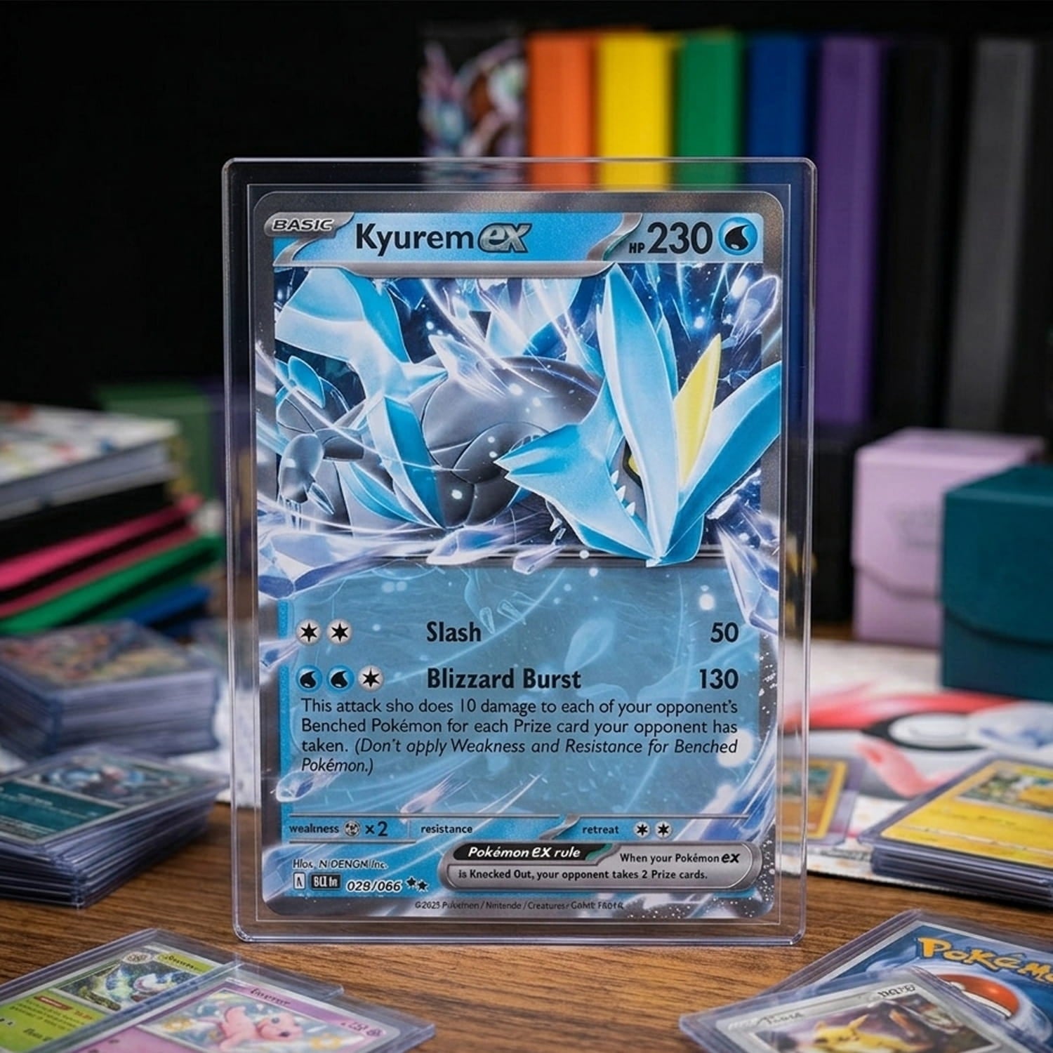 Jumbo Pokemon card displayed inside a premium toploader