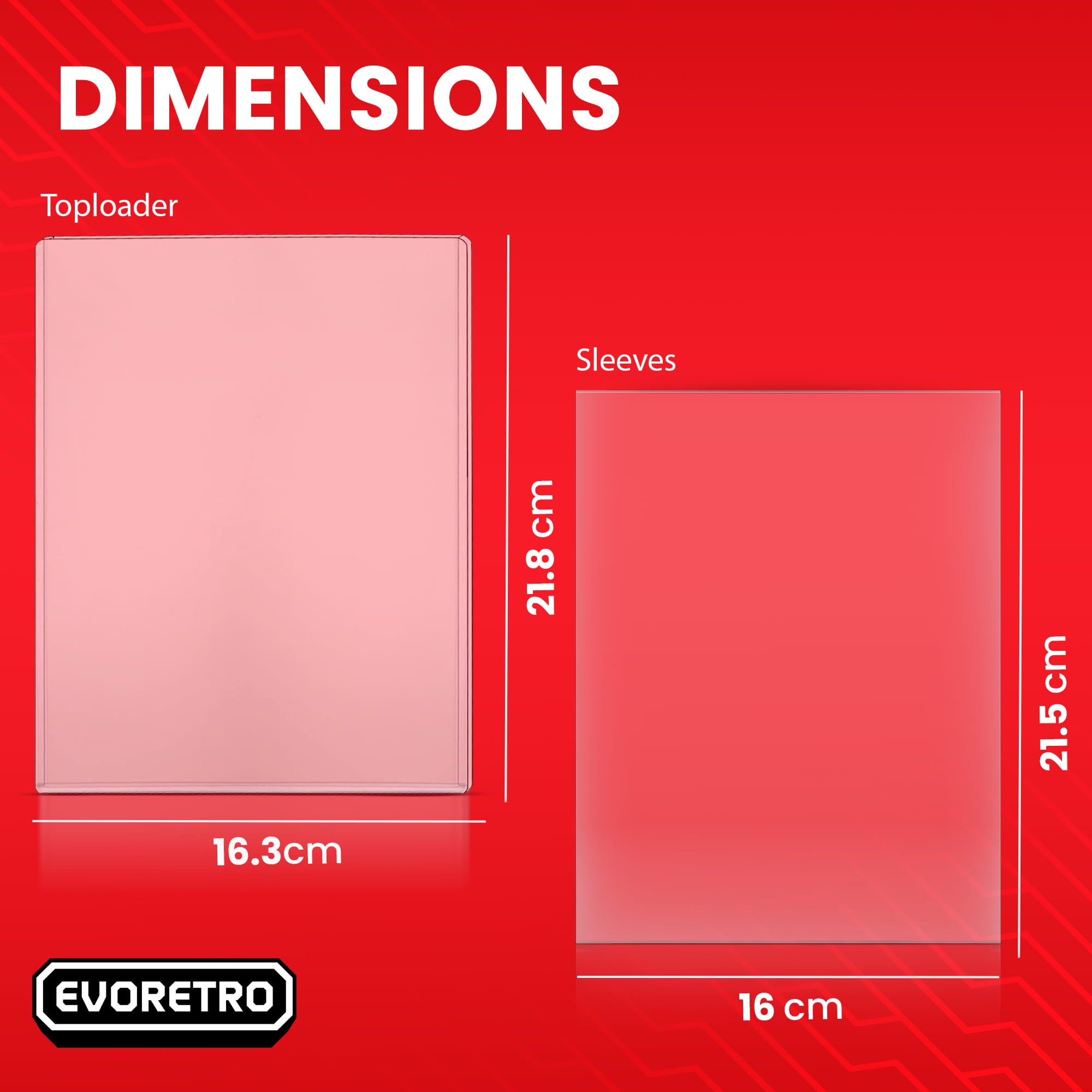 Dimensions of extra large jumbo card toploader and soft sleeves
