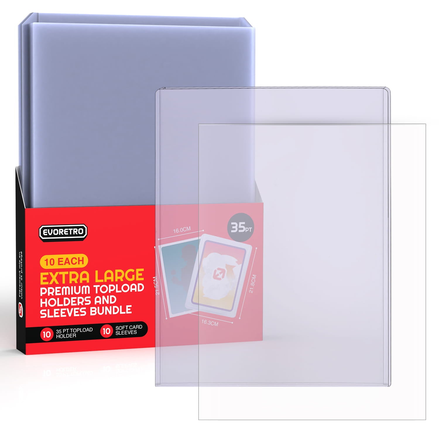 Extra large jumbo card toploader and soft sleeves bundle