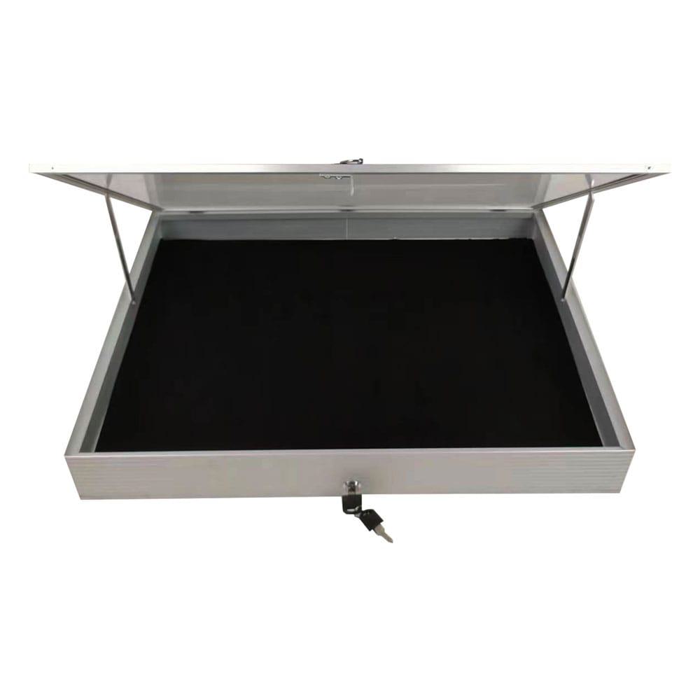 lockable aluminum display silver 