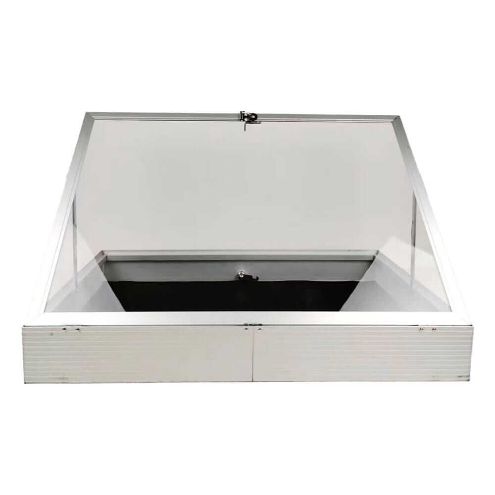lockable aluminum display silver 