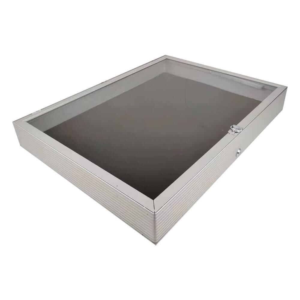 lockable aluminum display silver 