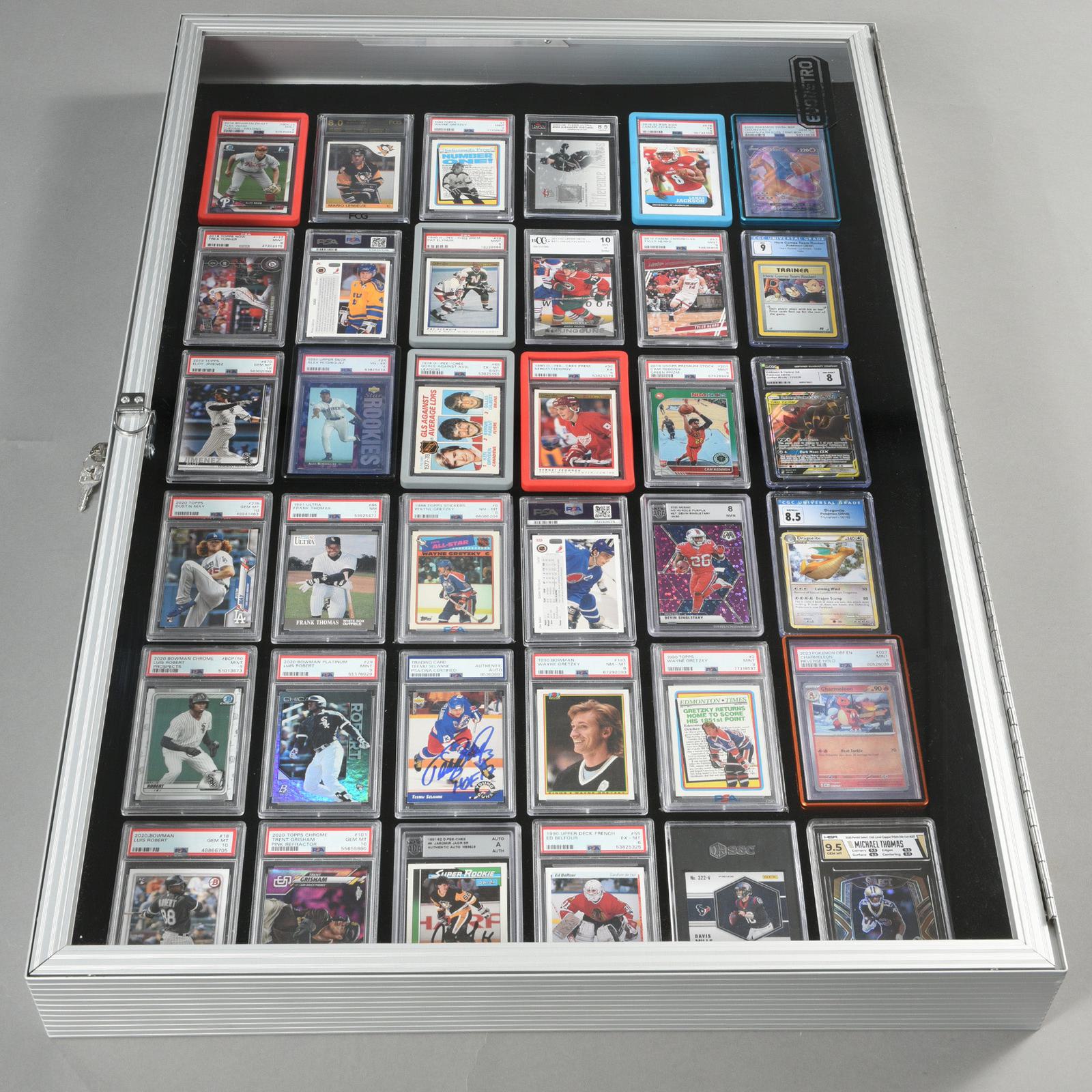 lockable aluminum display silver 