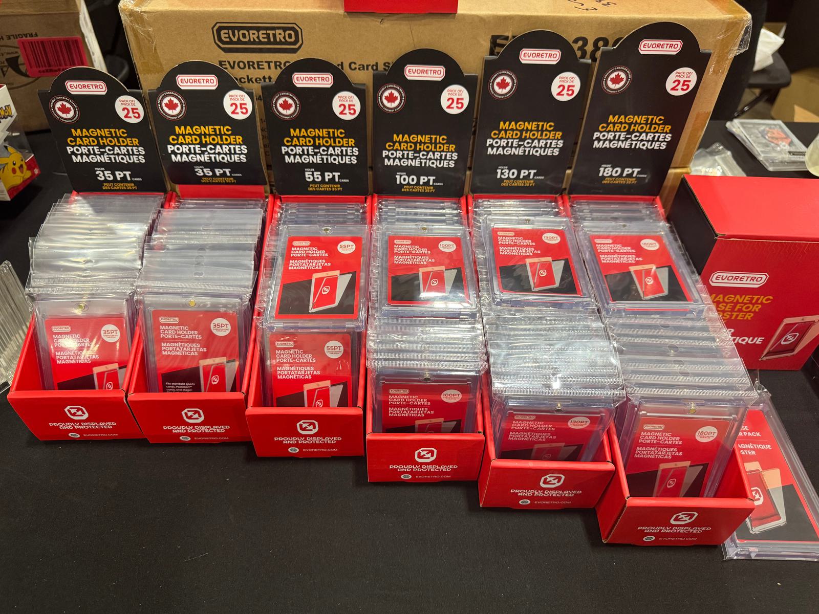 Magnetic one touch card holders in multiple sizes 35pt 55pt 75pt 100pt 130pt 180pt for trading cards