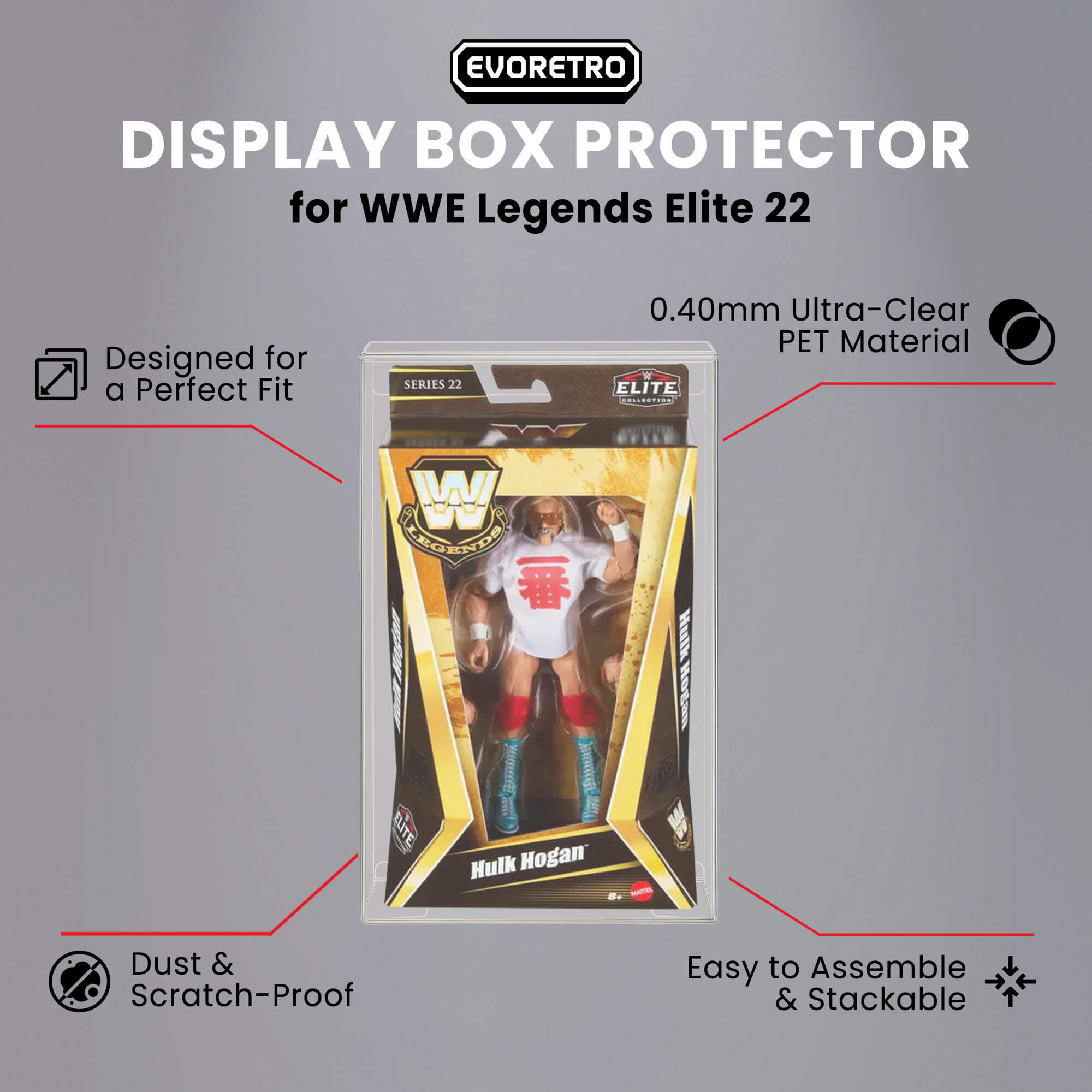 Mattel WWE Legends Series 22 PET Protectors (0.40 mm, 10-Pack)