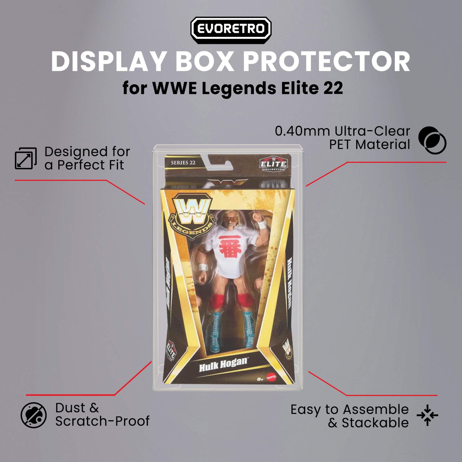 Mattel WWE Legends Series 22 PET Protectors (0.40 mm, 10-Pack)