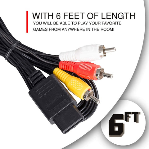 AV Video Cable Cord Compatible for Nintendo 64 N64 to TV Game 6 ft - EVORETRO Canada