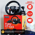 FURY GT-EV3 Racing Wheel and Pedal Set for PS4, Nintendo Switch, and PC Games - 270° Gaming Steering Wheel with High Vibration Feedback, Adjustable Clamp and FREE Sack Bag by EVORETRO - EVORETRO Canada