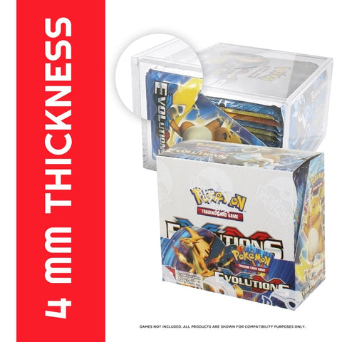 Pokemon Booster Box w/ Sliding Lid Anti-UV - Acrylic Protector 4.0MM - Pack of 1 - EVORETRO Canada