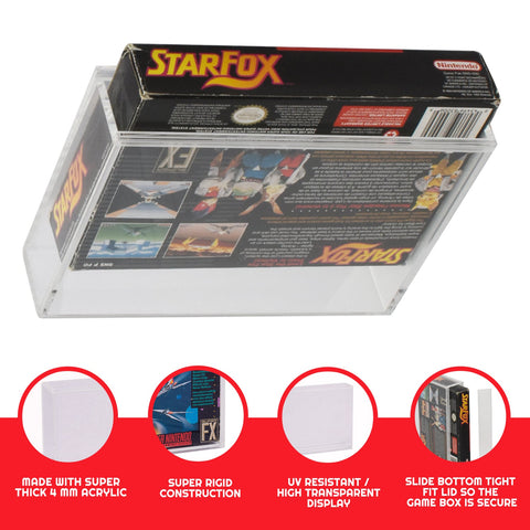 Acrylic Case Nintendo SNES/N64 Boxed Game - SUPER NES or NINTENDO 64 Rigid Protector - EVORETRO Canada
